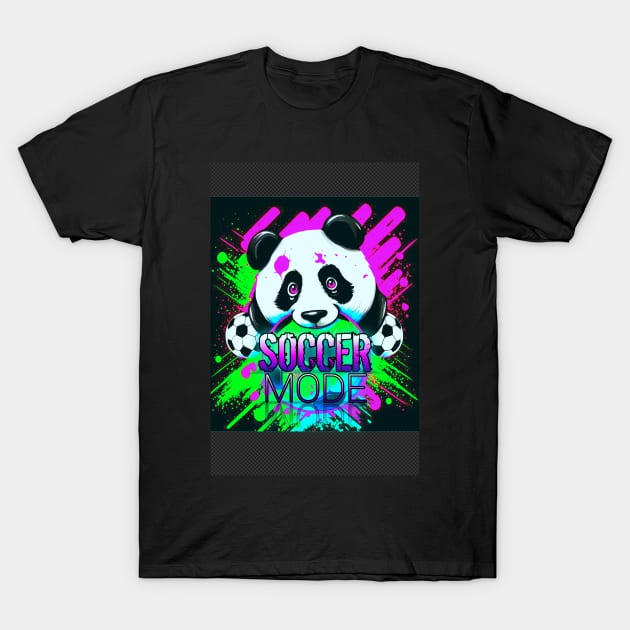 Soccer Mode Panda Bear Graffiti T-Shirt by MaystarUniverse